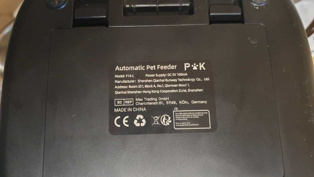 PetWant F14-L Automat Hranitor inox Câine & Pisică 3L 29cm