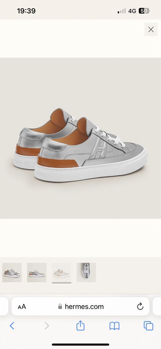 Sneakers dama Hermes Deep metallic silver,produs original.