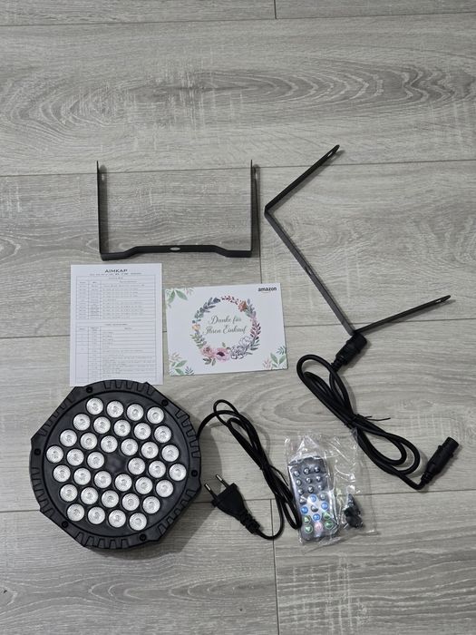 Spot LED PAR 72W RGB DMX512 cu Telecomandă – Lumină Disco DJ Petreceri