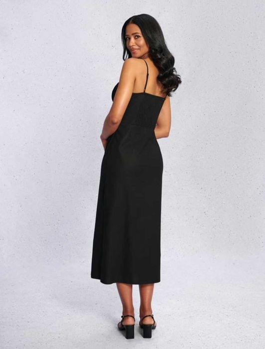 Дълга рокля с гол гръб/ червена/черна рокля / рокля HM с голи рамене