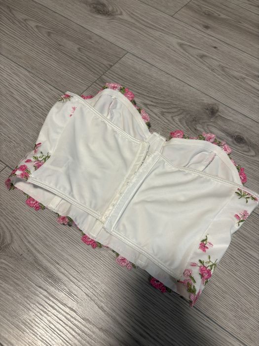corset alb floral