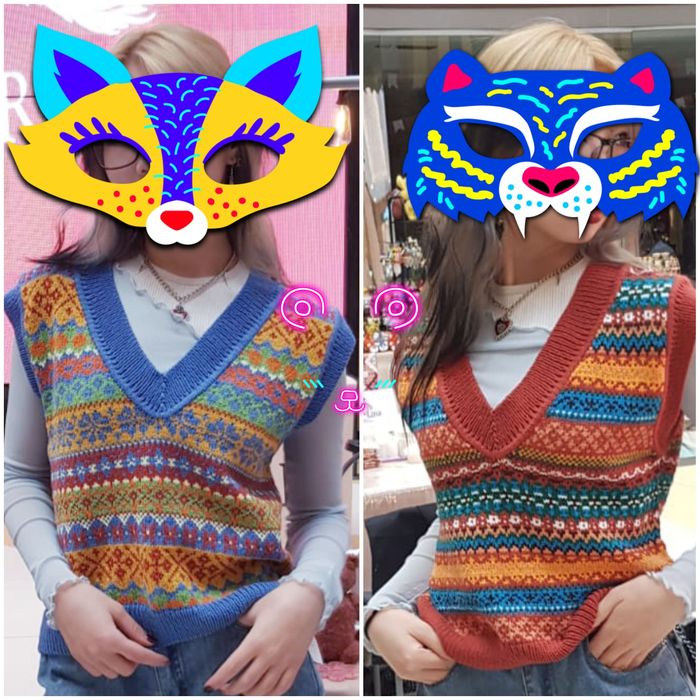 Жилет вязаный в стиле ретро