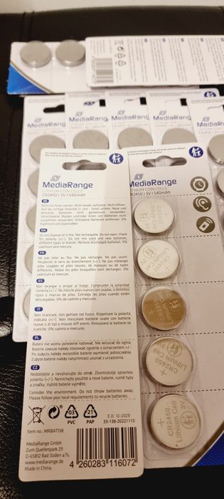 Baterii cu litiuCR2450, 3V, 5buc,MediaRange