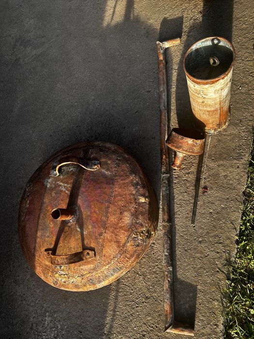 Căldare si accesorii din cupru masiv, lucrate manual anii 80