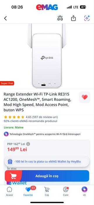Extender wi-fi Tp link re315