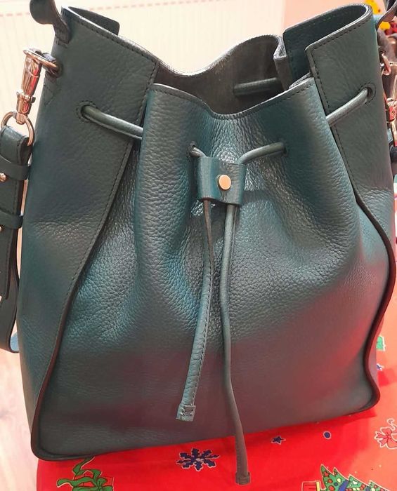 Зелена чанта Massimo Dutti