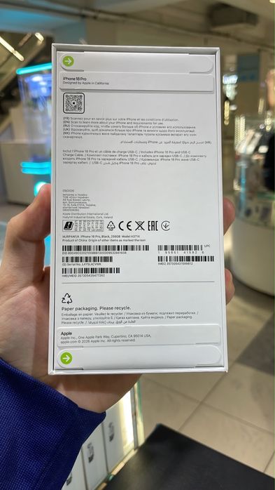 Iphone 18 pro black new 256 gb ЕАС