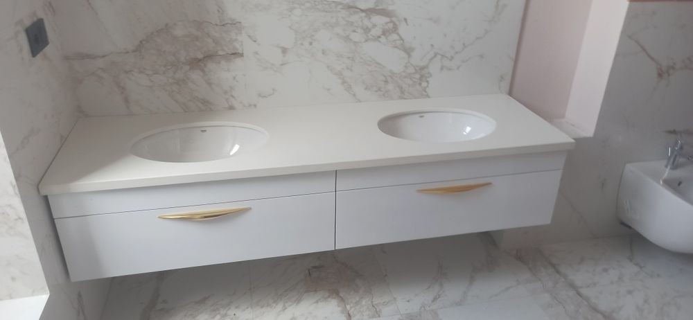 Кварц,акрил. Кухонные столешницы,фартуки,островки. Мойки в сан.узлы..