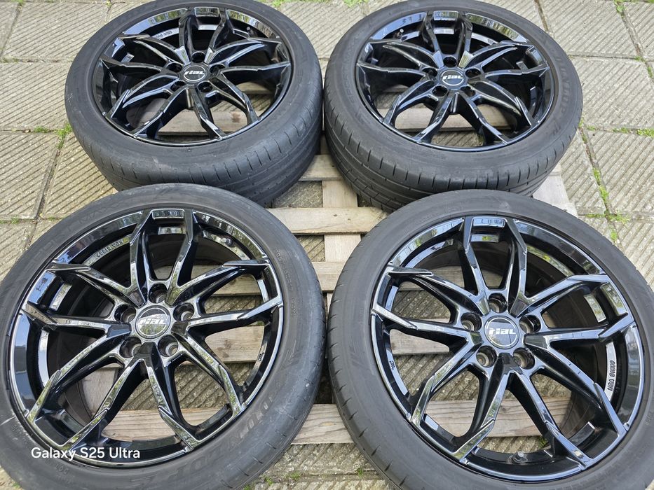 Лети джанти 17ки 5х108 Rial + летни гуми 225/45/17 Dunlop