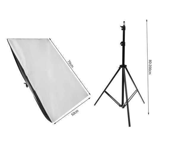 Set lumini foto studio, 2x Softbox, 2x bec 150W, 2x Trepied 200cm