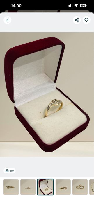 Златен пръстен с диаманти 14к