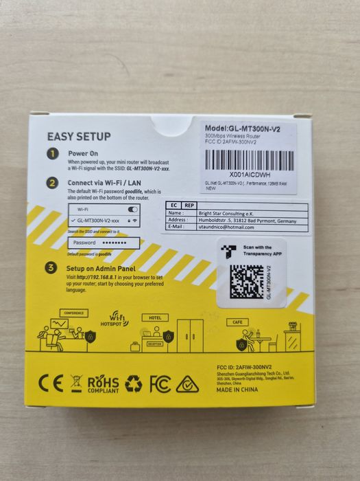 Router WiFi GL.iNet Mango (GL-MT300N-V2)