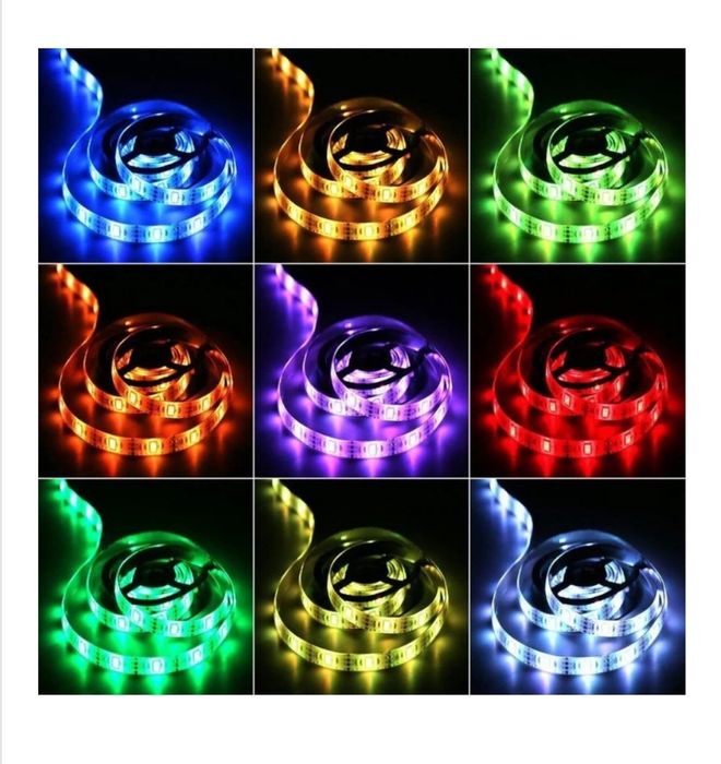 Kit banda led RGB pentru TV USB 5 metri telecomanda