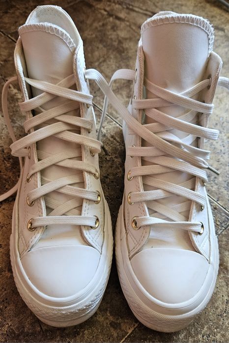 Оригинални дамски бели кожени сникърси, Converse, All Star, 36 номер