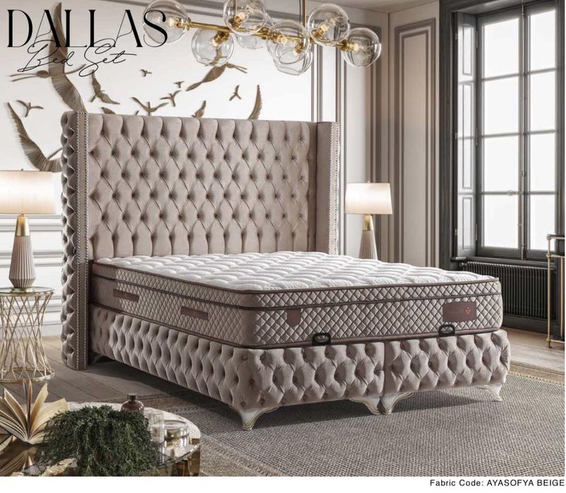 Тапицирана спалня Dallas Bed - Ayasofya Beige