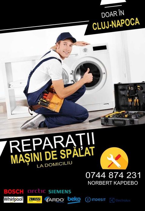 Reparatii, service masini de spalat rufe doar în Cluj-Napoca (firmă)