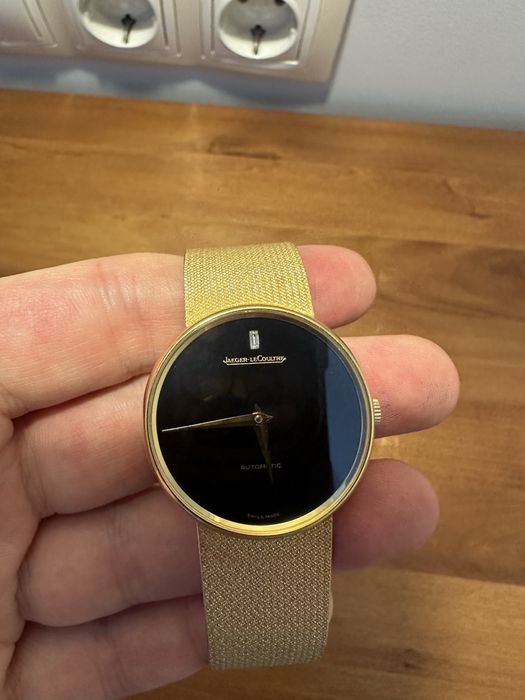 Златен часовник Jaeger-LeCoultre 18 карата злато оникс диаманти верига