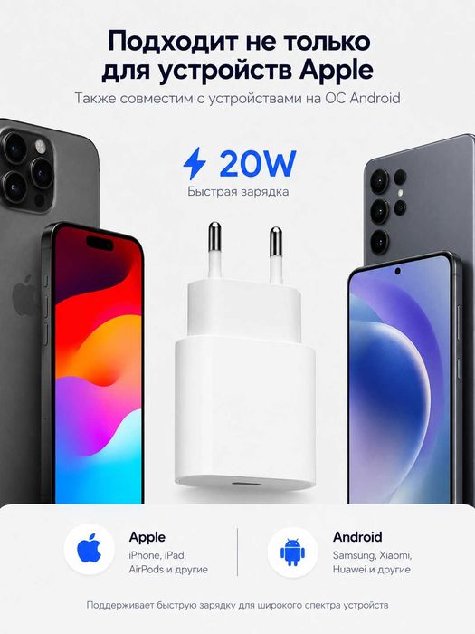 Адаптер питания USB-C 20W. Model A2347. EAC. Оригинал. Караганда