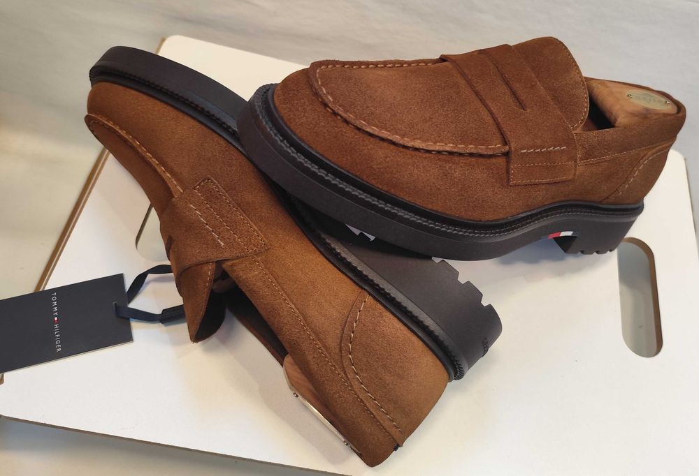 Pantofi loafer 40.5 41 penny Tomy Hilfiger NOI piele naturala moale