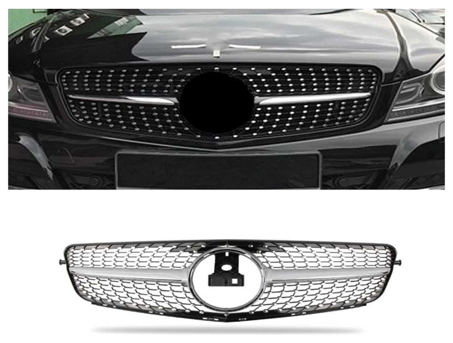 Диамантена решетка за Mercedes C класа W204 Хром 2007-2014