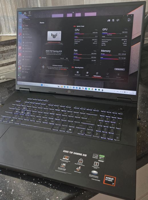 Laptop Asus TUF A18 (RTX 5060, Ryzen 7, ecran 2.5K) + garanție
