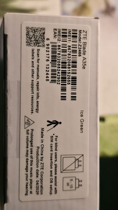 Telefon ZTE BLADE A35e sigilat +cadou