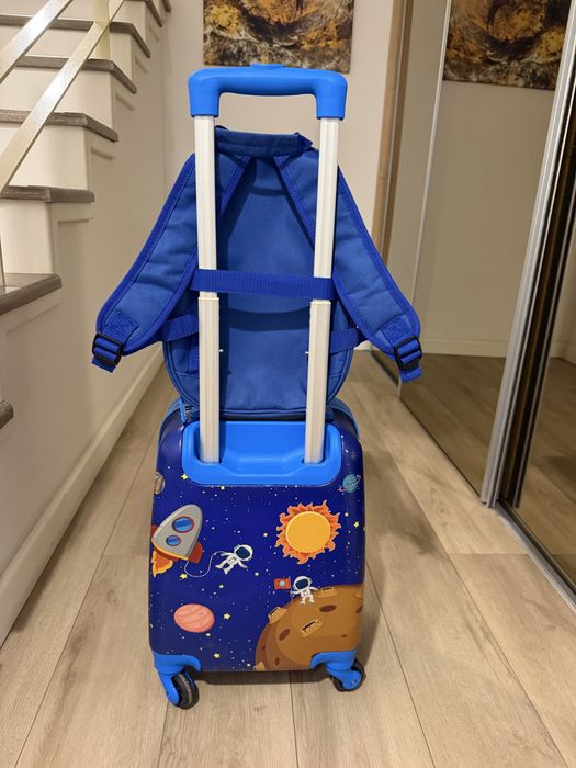 Set troller si rucsac de calatorie pentru copii