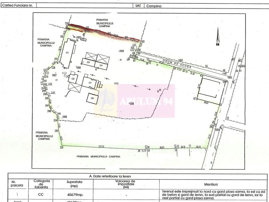Teren intravila 40.679 mp in Campina, dezvoltare imobiliara