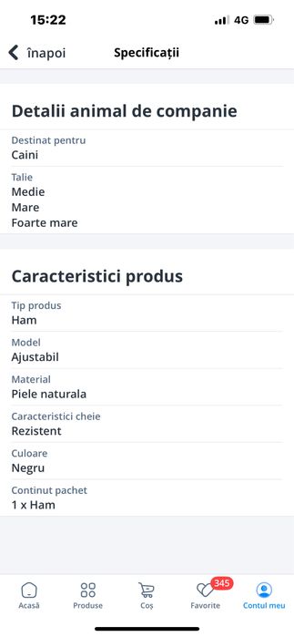 Ham din piele naturala nou pt animale