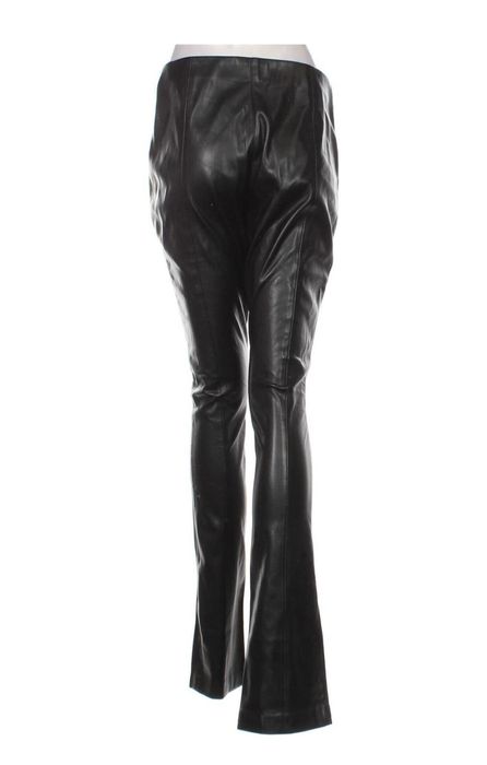 Кожен черен  панталон Mango, кафяв H&M