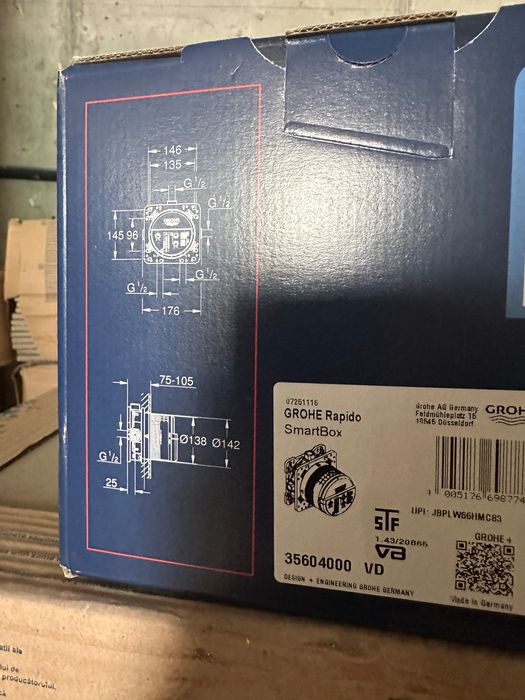 Универсално тяло за вграждане, 1/2″ GROHE Rapido SmartBox 35604000