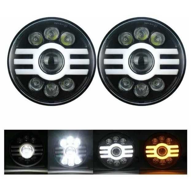 Комплект от  LED фарове 7" инча 18см 12V-24V къси/дълги