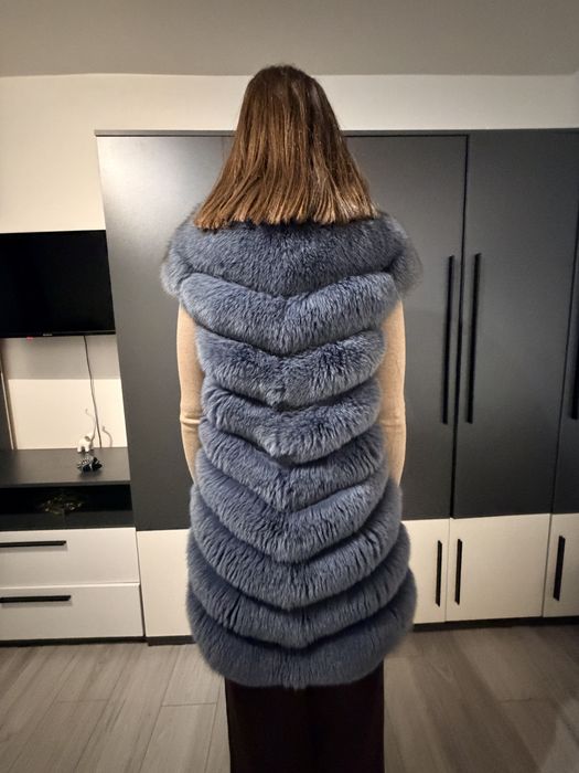 Vestă/haină de blană naturală de vulpe marimea S