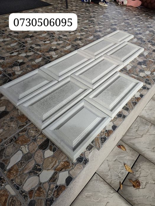 Plăci gard beton alb