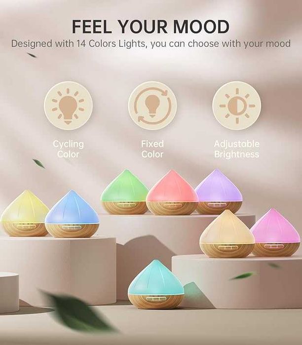 RGB 500ml Арома Дифузер с дистанционно, 8 Етерични масла
