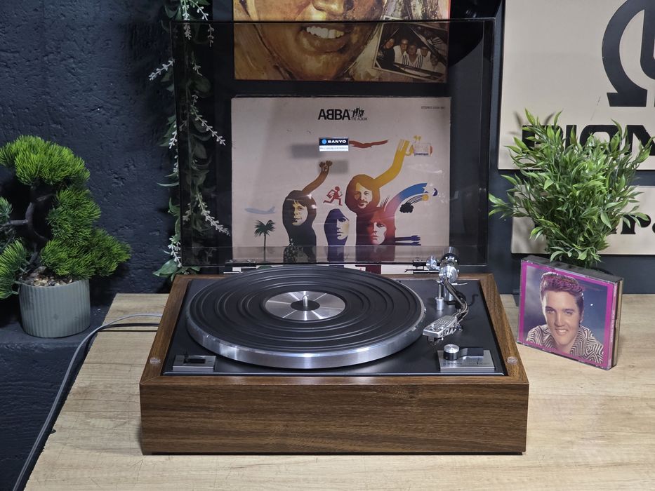 Pick-up SANYO TP-92S, vintage hifi stereo, auto return,  lemn