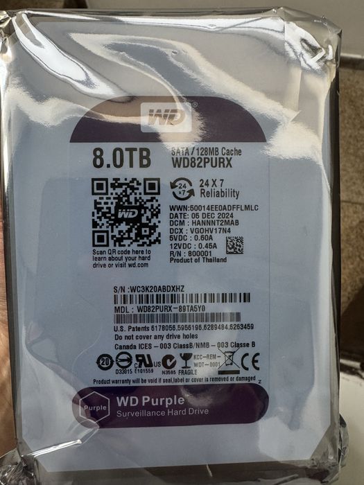 Жесткий диск 8 TB. WD PURPLE
