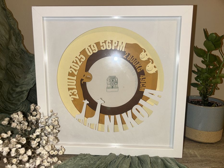 Рамка за снимка- 3D бебешка визитка