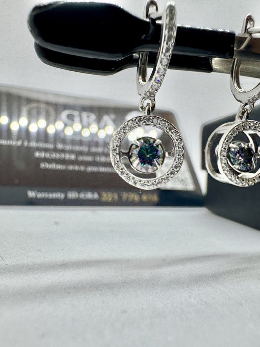 Сребърни обеци с мойсанит (Диамант) 0.5 карата