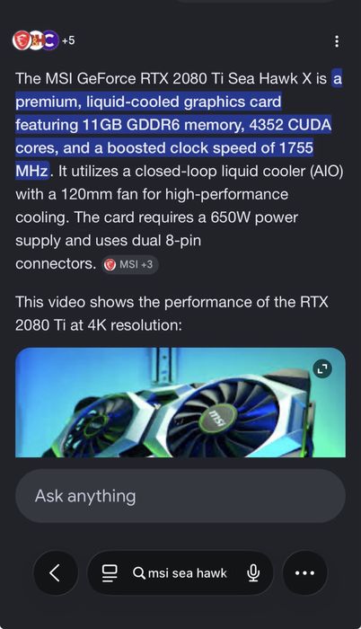 Nvidia rtx 2080ti msi sea hawk