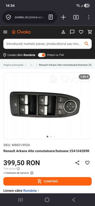 Comutator geamuri renault arkana  si alte