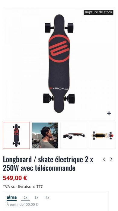 E road electric longboard skateboard 35 km/h