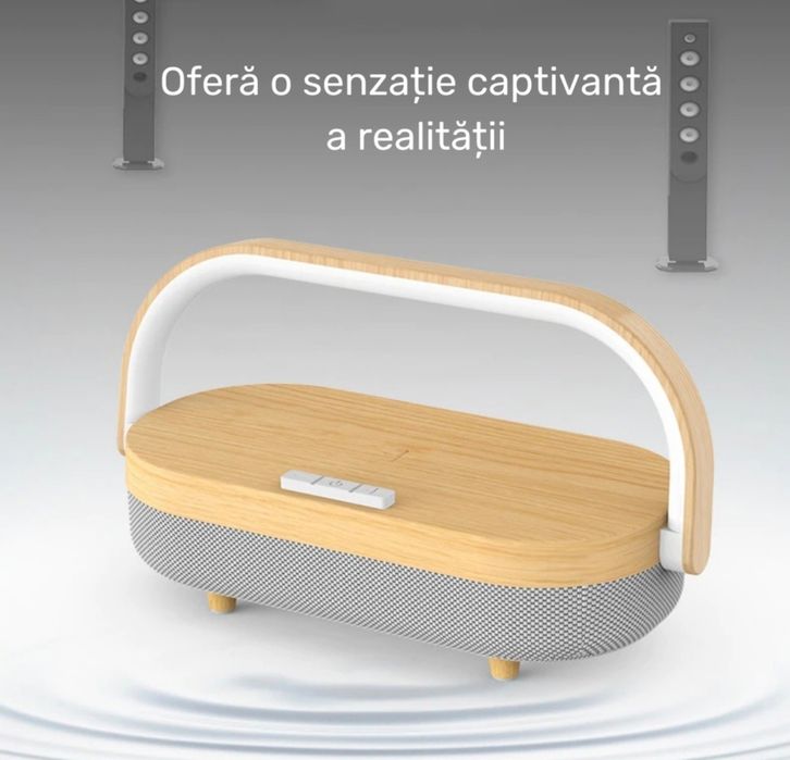 Нощна лампа с безжично зарядно,