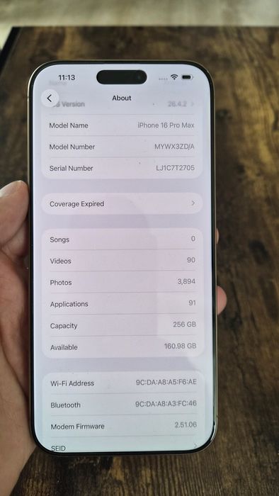 Vand iPhone 16 Pro Max 256 gb - auriu