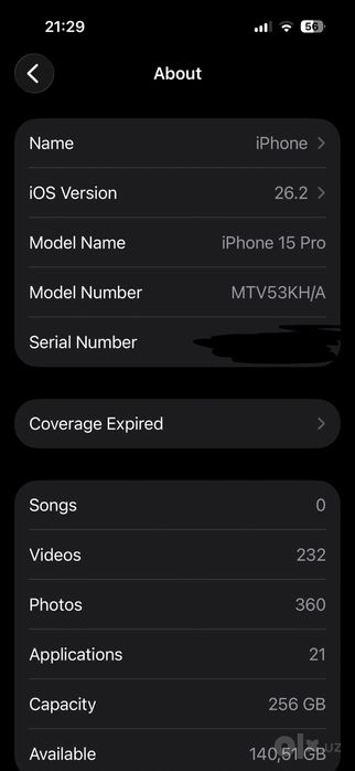 Iphone 15 pro sotiladi 256 gb yomkist 84% holati ideal