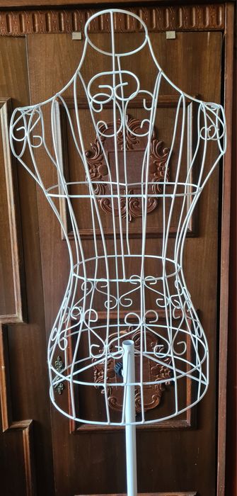 Manechin metalic reglabil pe înălțime,  alb, nou