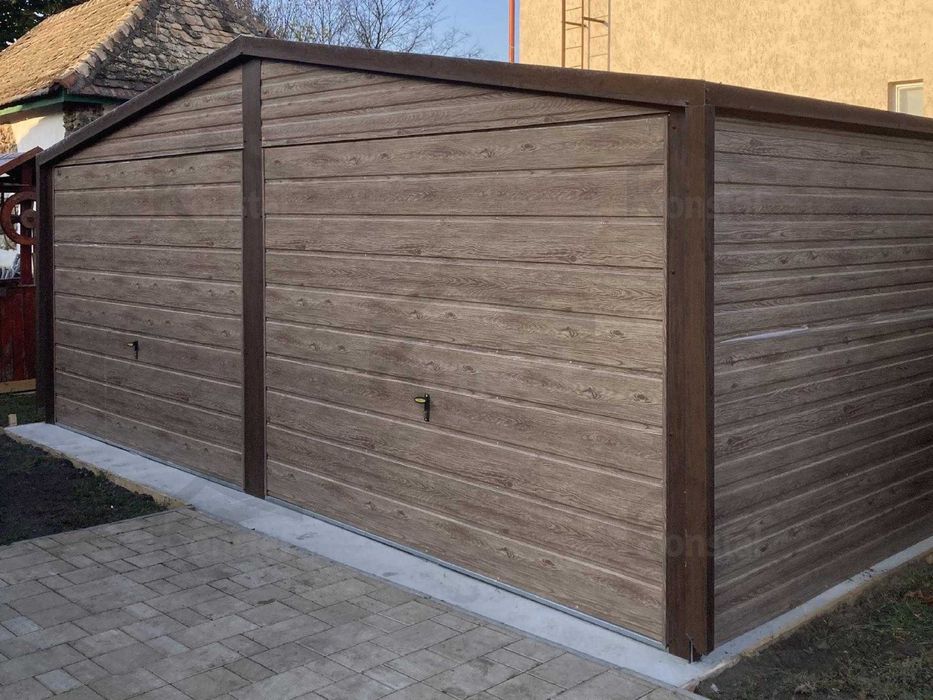 Garaj metalic dublu 6x5 cu acoperiș în două ape SUPERLINE – Winchester