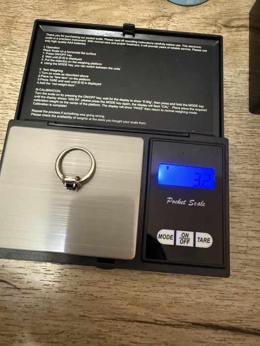 Inel Argint elegant cu piatră albastră – mărimea 22,2 mm