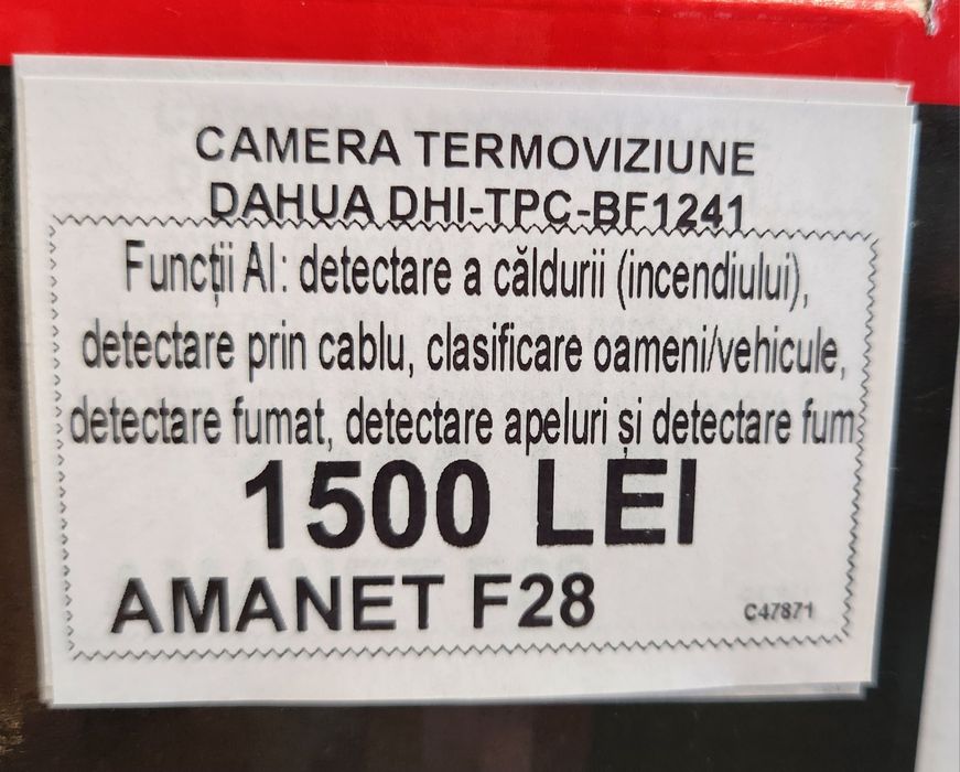 Amanet F28: Camera supraveghere Dahua DHI-TPC-BF1241 (L)