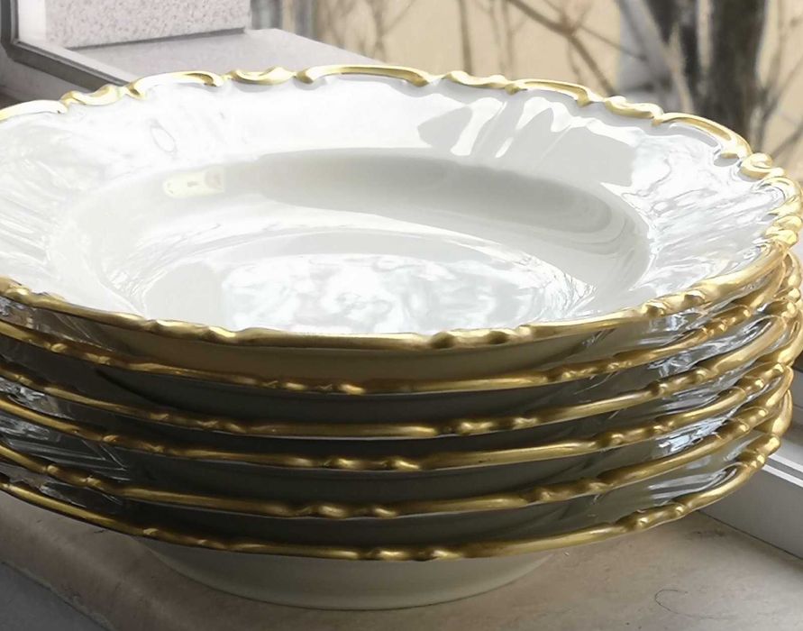 6 чении с позлата скъп изискан сервиз НОВО